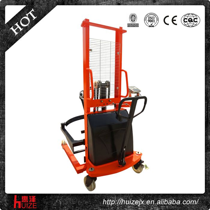 半電動(dòng)稱重油桶車（夾鐵桶，手搖翻轉(zhuǎn)倒料）